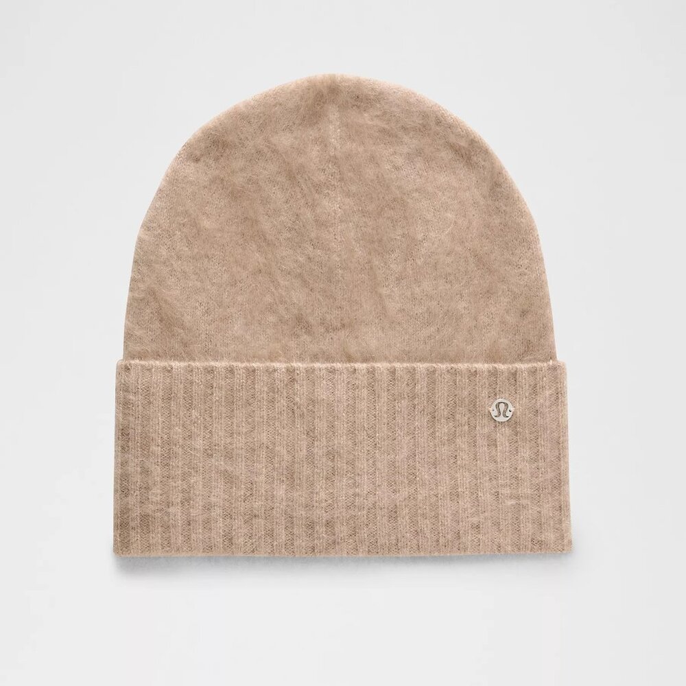 NWT Lululemon Fuzzy Cashmere Beanie Brand New, with tags tan camel 100% CASHMERE